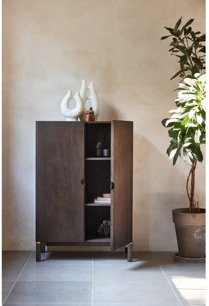 Ciemnobrązowa szafka w dekorze dębu 90x130 cm Arun – Unique Furniture