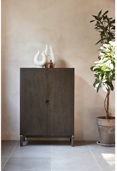Ciemnobrązowa szafka w dekorze dębu 90x130 cm Arun – Unique Furniture