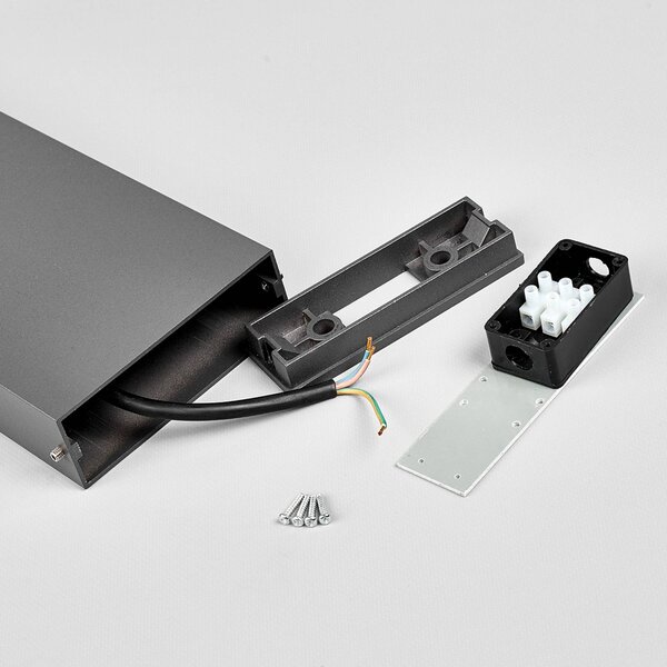 Słupek oświetleniowy LED LEYA Lucande, czarny, aluminium, nowoczesny