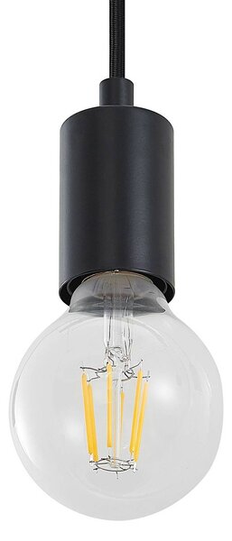 Lampa wisząca Ferris Lindby, możliwość ściemniania, jasne drewno, salon / jadalnia, metal, vintage