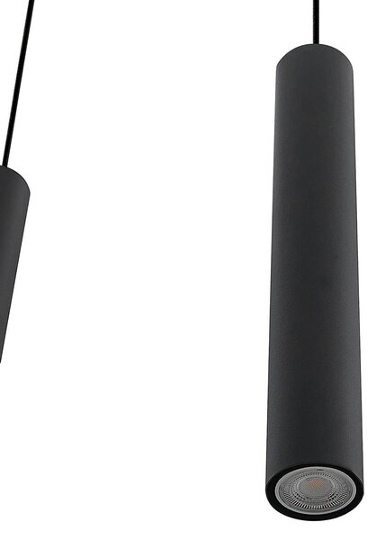 Lampa wisząca Sanad Lindby, możliwość ściemniania, czarny, salon / jadalnia, metal, nowoczesny