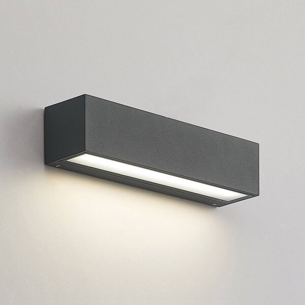 Kinkiet zewnętrzny LED Lengo Arcchio, czarny, aluminium, nowoczesny