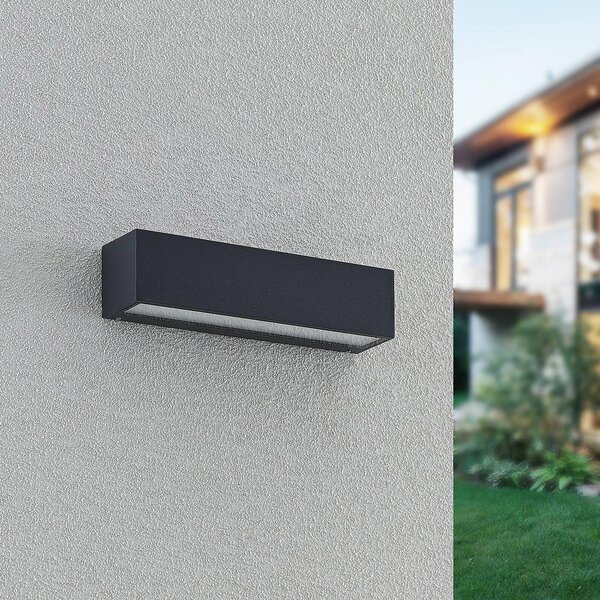 Kinkiet zewnętrzny LED Lengo Arcchio, czarny, aluminium, nowoczesny
