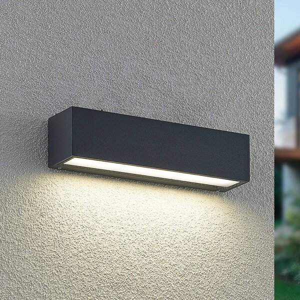 Kinkiet zewnętrzny LED Lengo Arcchio, czarny, aluminium, nowoczesny