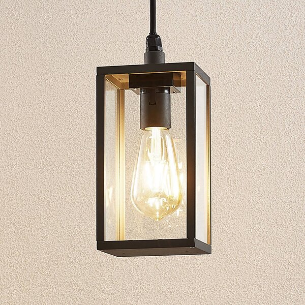 Lindby lampa wisząca zewnętrzna Filimon, antracyt, 22 cm, IP44, E27 Filimon Lindby, możliwość ściemniania, czarny, aluminium, nowoczesny