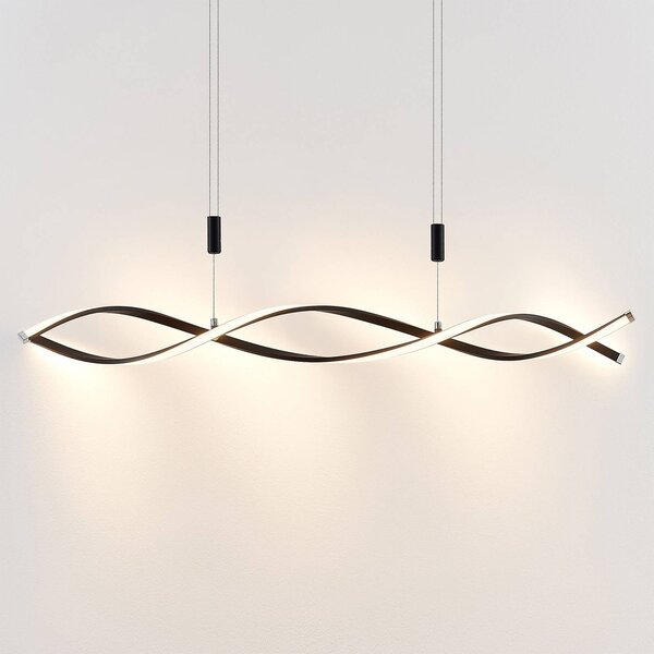 Lampa wisząca Welina Lindby, możliwość ściemniania, czarny, salon / jadalnia, metal, nowoczesny