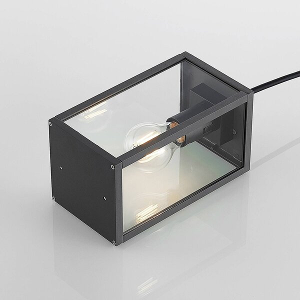 Lindby lampa wisząca zewnętrzna Filimon, antracyt, 22 cm, IP44, E27 Filimon Lindby, możliwość ściemniania, czarny, aluminium, nowoczesny