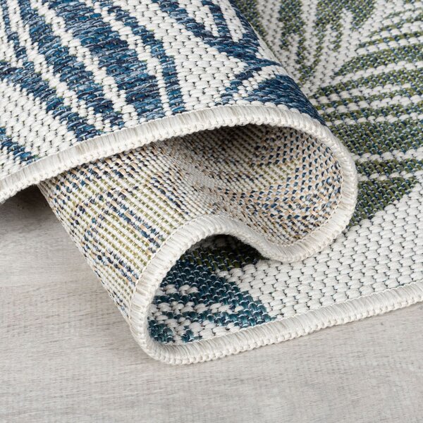 Zielono-niebieski dywan odpowiedni na zewnątrz 80x230 cm Bella Leaf – Flair Rugs
