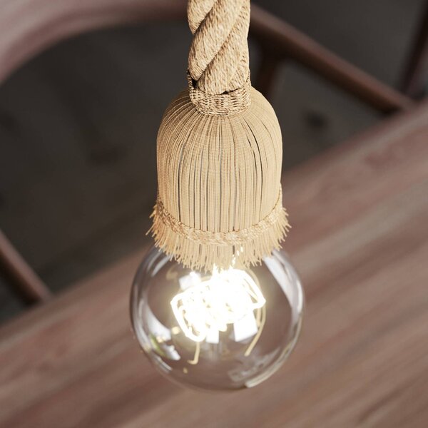 Lampa wisząca Hajo Lindby, możliwość ściemniania, brązowy / rdzawy, salon / jadalnia, metal, vintage