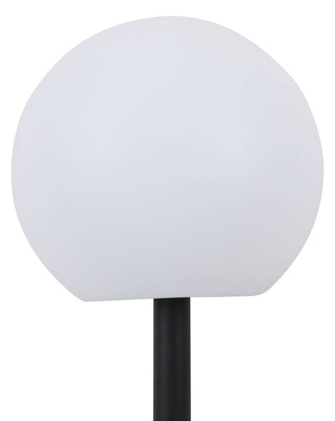 Lindby Lampa solarna LED Lago, Ø 25 cm, kula ziemska, szpikulec, biały