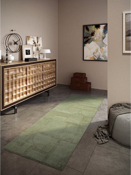 Zielony wełniany chodnik tkany ręcznie 80x250 cm Alexis – Villeroy&Boch