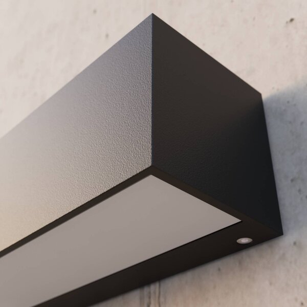 Kinkiet zewnętrzny LED Lengo Lucande, czarny, aluminium, nowoczesny