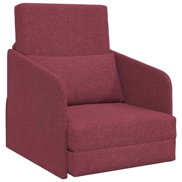 Sofa bed czerwone wino 65 x 80 x 83 cm tkanina