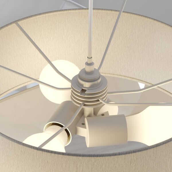 Lampa wisząca Simaria Lindby, możliwość ściemniania, brązowy / rdzawy, salon / jadalnia, tkanina / materiał / jedwab, nowoczesny