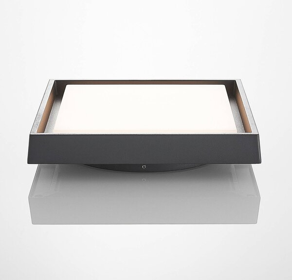 Lucande lampa sufitowa zewnętrzna LED Birta, ciemnoszary, 27 cm, IP54 Birta, aluminiowy / szary / cynkowy, aluminium, nowoczesny