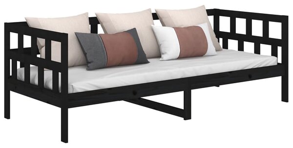 Czarne drewniane łóżko dzienne 80x200 - Sonja 3X