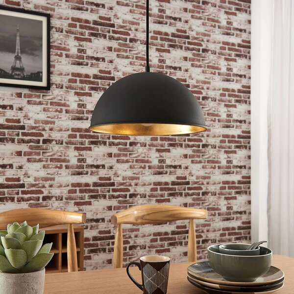 Lampa wisząca Leya Lindby, możliwość ściemniania, czarny, salon / jadalnia, metal, nowoczesny