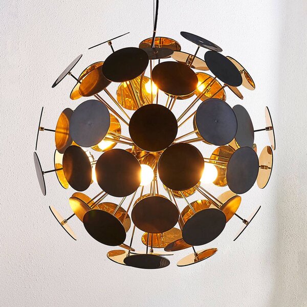 Lampa wisząca Kinan Lindby, możliwość ściemniania, czarny, salon / jadalnia, tworzywo sztuczne, nowoczesny