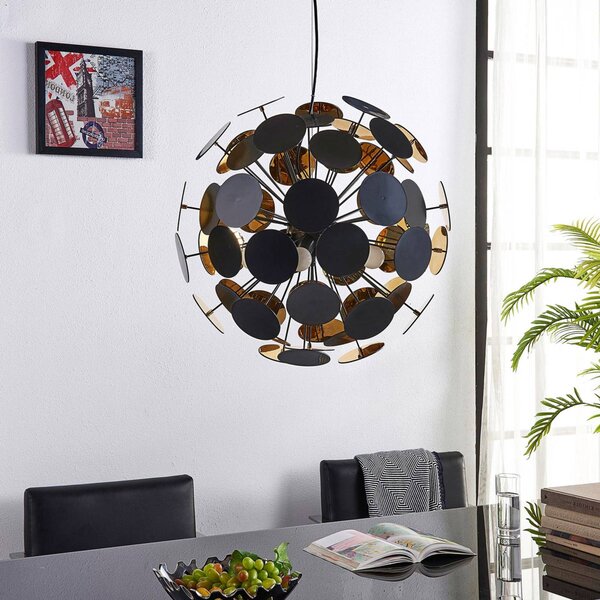 Lampa wisząca Kinan Lindby, możliwość ściemniania, czarny, salon / jadalnia, tworzywo sztuczne, nowoczesny