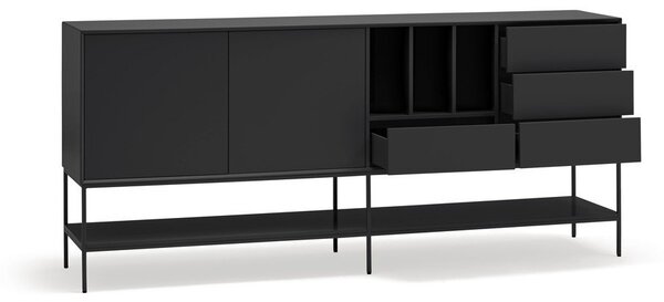 Czarna komoda 220x98x45 cm Platt – Teulat