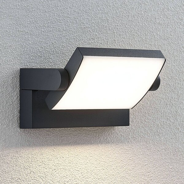 Kinkiet zewnętrzny LED Sherin Lindby, czarny, aluminium, nowoczesny