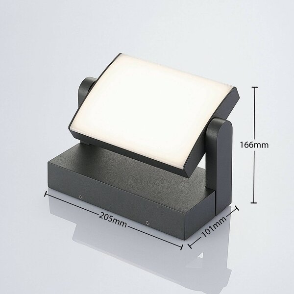 Kinkiet zewnętrzny LED Sherin Lindby, czarny, aluminium, nowoczesny