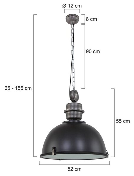 Steinhauer Lampa wisząca Bikkel, możliwość ściemniania, czarny, salon / jadalnia, metal, industrialny