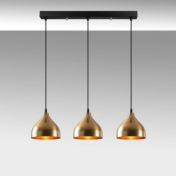 Lampa wisząca w kolorze złota z metalowym kloszem Tattoo – Opviq lights