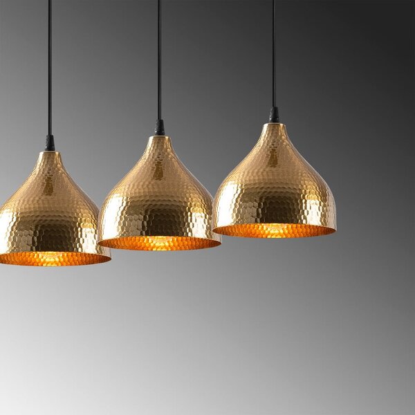 Lampa wisząca w kolorze złota z metalowym kloszem Tattoo – Opviq lights