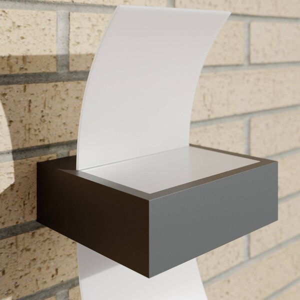 Kinkiet zewnętrzny LED SKADI Lucande, aluminiowy / szary / cynkowy, metal, nowoczesny