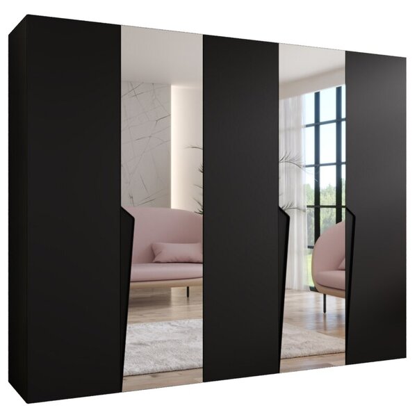 Szafa uchylna otwierana Piano 2 250 wys. 202 cm czarny + u. czarny