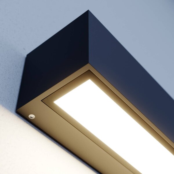 Kinkiet zewnętrzny LED Lengo Lucande, czarny, aluminium, nowoczesny