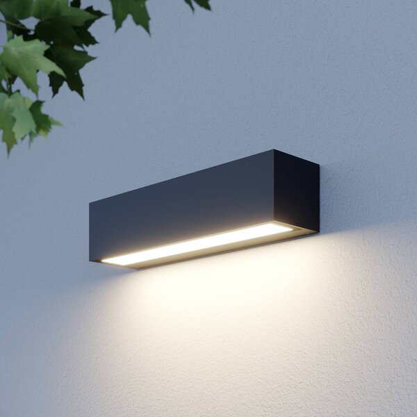 Kinkiet zewnętrzny LED Lengo Lucande, czarny, aluminium, nowoczesny