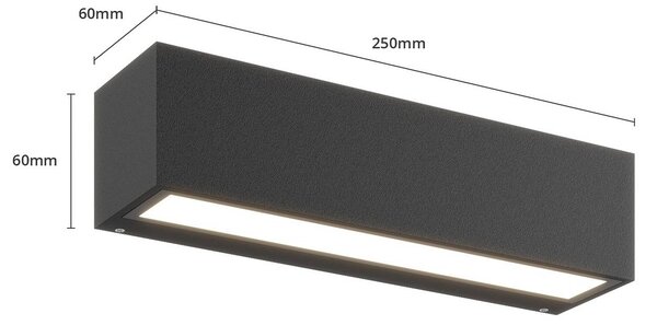Kinkiet zewnętrzny LED Lengo Lucande, czarny, aluminium, nowoczesny