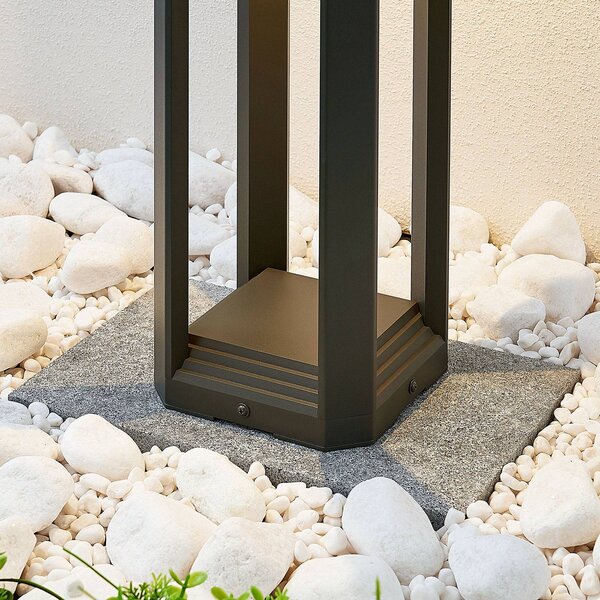 Lampa ogrodowa stojąca Fery Lucande, czarny, aluminium, nowoczesny