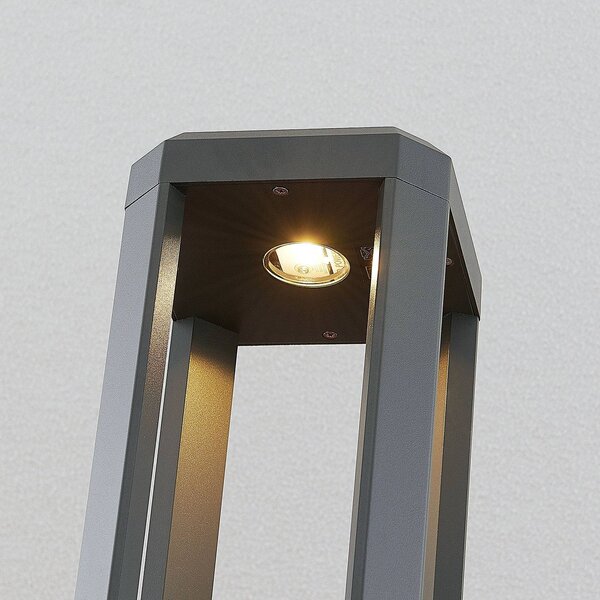 Lampa ogrodowa stojąca Fery Lucande, czarny, aluminium, nowoczesny