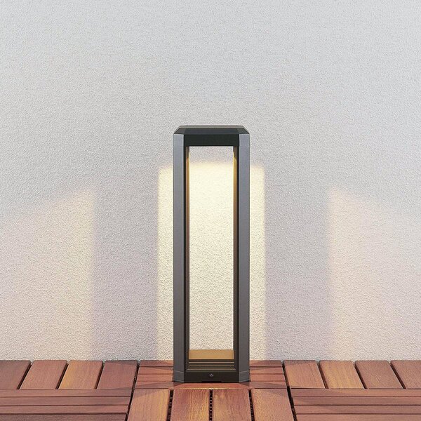 Lampa ogrodowa stojąca Fery Lucande, czarny, aluminium, nowoczesny
