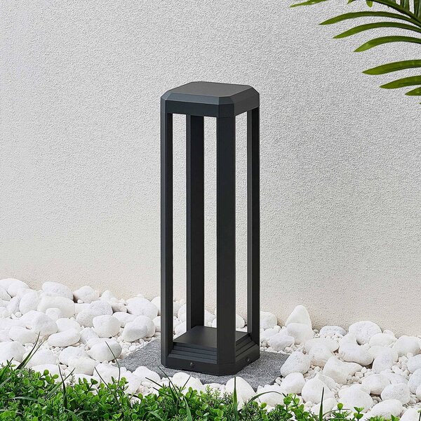Lampa ogrodowa stojąca Fery Lucande, czarny, aluminium, nowoczesny
