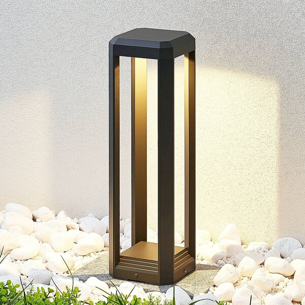 Lampa ogrodowa stojąca Fery Lucande, czarny, aluminium, nowoczesny