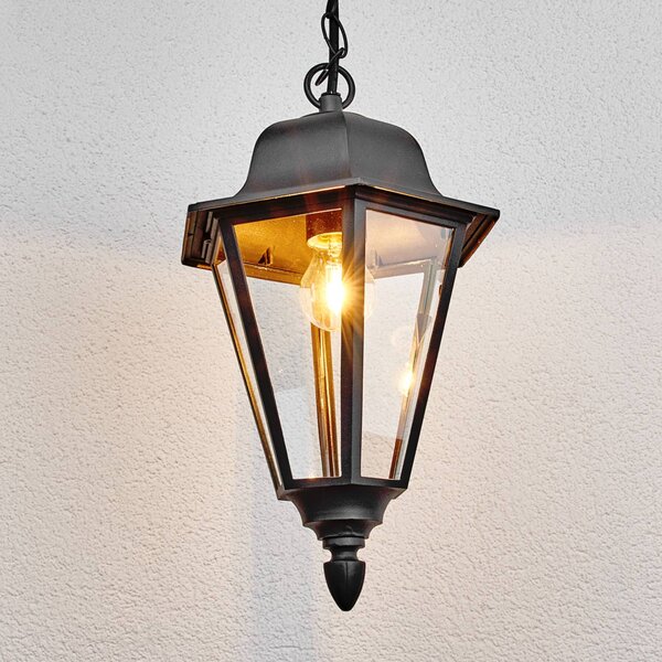 Lampa wisząca zewnętrzna Lindby Edana, 40 cm, antracyt, E27, IP44 Edana Lindby, możliwość ściemniania, czarny, aluminium, nowoczesny