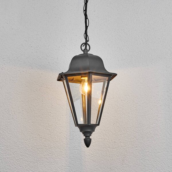 Lampa wisząca zewnętrzna Lindby Edana, 40 cm, antracyt, E27, IP44 Edana Lindby, możliwość ściemniania, czarny, aluminium, nowoczesny