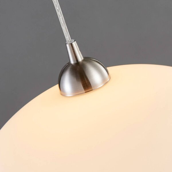 Lampa wisząca szklana Valeria Lindby, możliwość ściemniania, biały / opal, kuchnia, szkło, nowoczesny