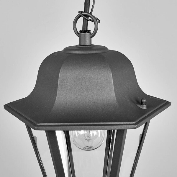 Lampa wisząca zewnętrzna Lindby Edana, 40 cm, antracyt, E27, IP44 Edana Lindby, możliwość ściemniania, czarny, aluminium, nowoczesny
