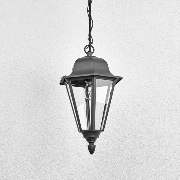 Lampa wisząca zewnętrzna Lindby Edana, 40 cm, antracyt, E27, IP44 Edana Lindby, możliwość ściemniania, czarny, aluminium, nowoczesny