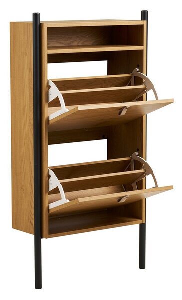 Uchylna szafka na buty w dekorze dębu w naturalnym kolorze 62x118x26 cm Barco – House Nordic