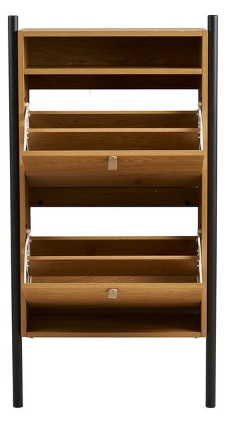Uchylna szafka na buty w dekorze dębu w naturalnym kolorze 62x118x26 cm Barco – House Nordic