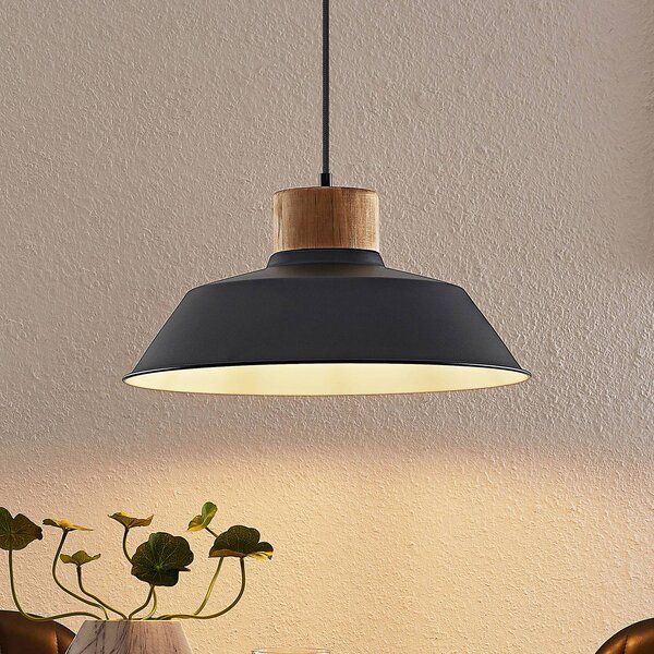 Lampa wisząca Nefeli Lindby, możliwość ściemniania, czarny, salon / jadalnia, metal, vintage