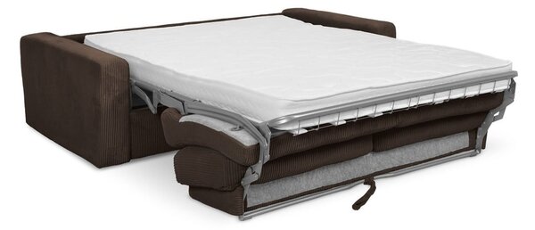 Brązowa sztruksowa rozkładana sofa 195 cm Nona – Makamii