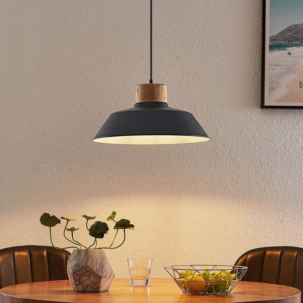 Lampa wisząca Nefeli Lindby, możliwość ściemniania, czarny, salon / jadalnia, metal, vintage