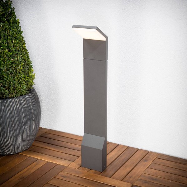 Słupek oświetleniowy LED NEVIO Lucande, czarny, aluminium, nowoczesny